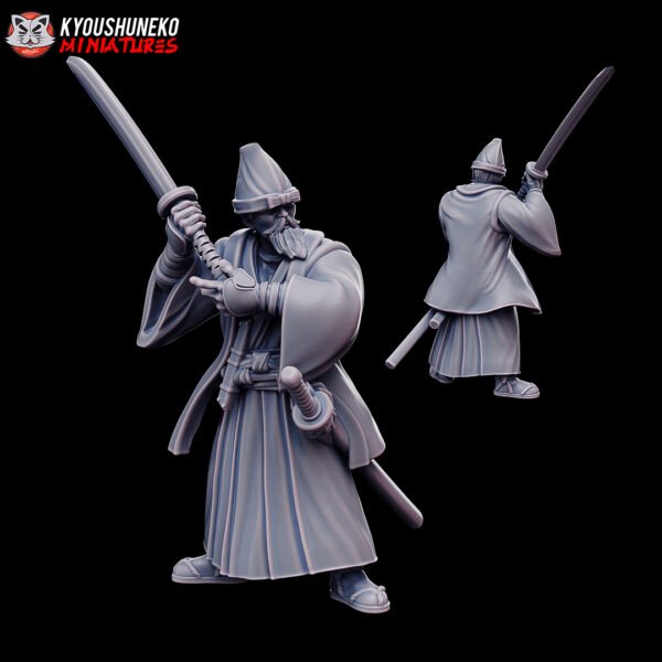 Kyoushuneko Samurai Miniature Kensai Ronin Sword Master Samurai 3D printed Mini Miniature