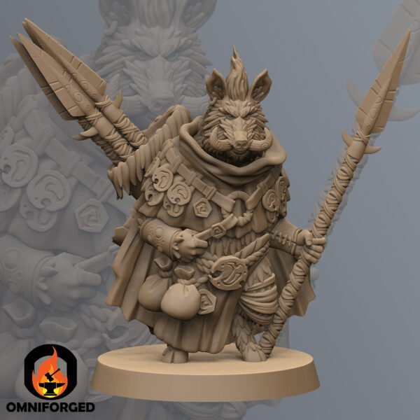 Brother Tusk Boarfolk Titan Forge Miniature D&D Mini