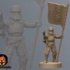 Gunline Standard Bearer | Anvilrage Studios | Legion Scale | 3D Printed Figure