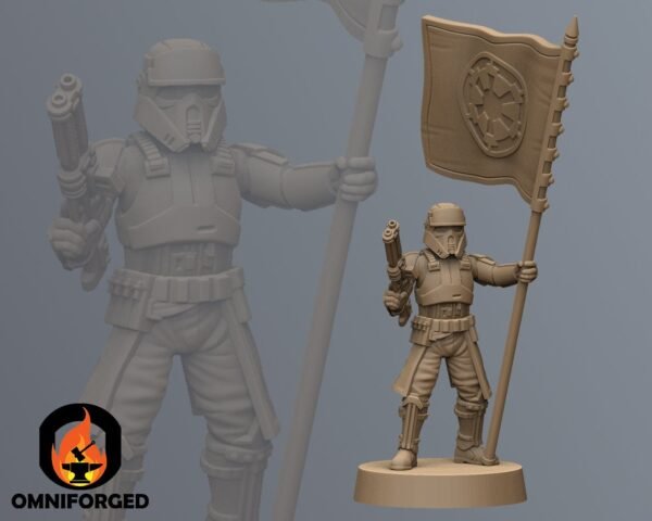 Gunline Standard Bearer | Anvilrage Studios | Legion Scale | 3D Printed Figure