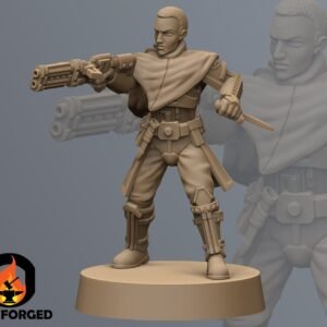 Gunline Female Captain | Anvilrage Studios | Legion Scale | 3D Printed Figure