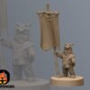 Guerilla Bear Standard Bearer | Anvilrage Studios | Legion Scale | 3D Printed Figure