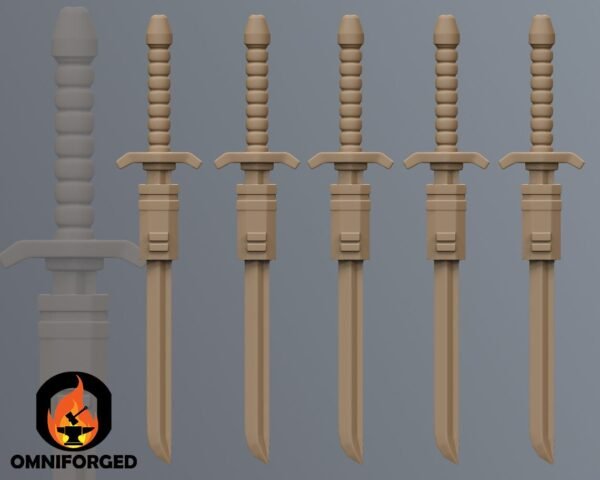 Dark Side Longswords in Sheath x 5 | Anvilrage Studios | 3D Printed Figure