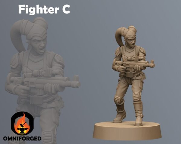 Female Freedom Fighters Carbine | Anvilrage Studios | Legion Scale | 3D Printed Figure