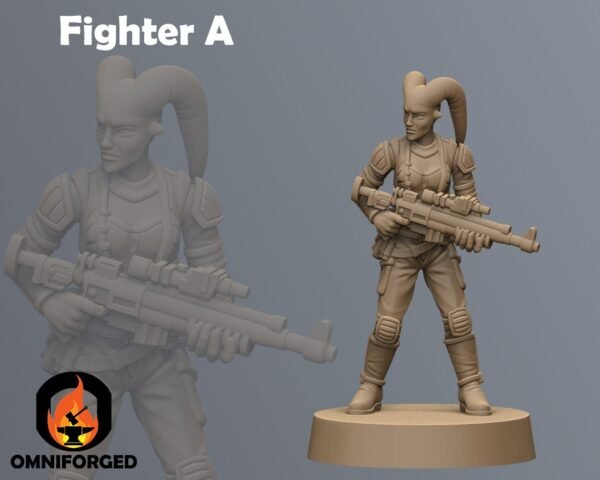 Female Freedom Fighters Carbine | Anvilrage Studios | Legion Scale | 3D Printed Figure