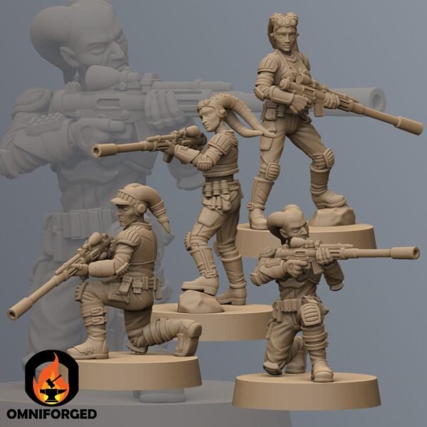 Freedom Fighter Snipers | Anvilrage Studios | Legion Scale | 3D Printed Figure