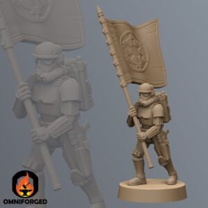 Stormsoldier Standard Bearer | Anvilrage Studios | Legion Scale | 3D Printed Figure