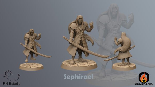 Sephiroth JRPG Final Fantasy Miniature RN Estudio 28mm 32mm