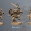 Toadin JRPG Fantasy Miniature RN Estudio Frog Man Warrior 28mm 32mm