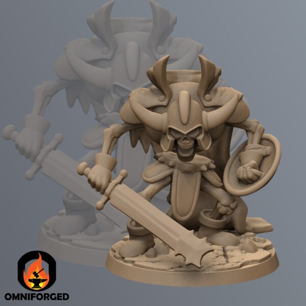 Skeleton Warrior JRPG Fantasy Miniature Mini RN Estudio 28mm 32mm