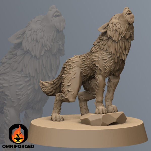 Howling Wolf Titan Forge Miniature D&D 5e Mini