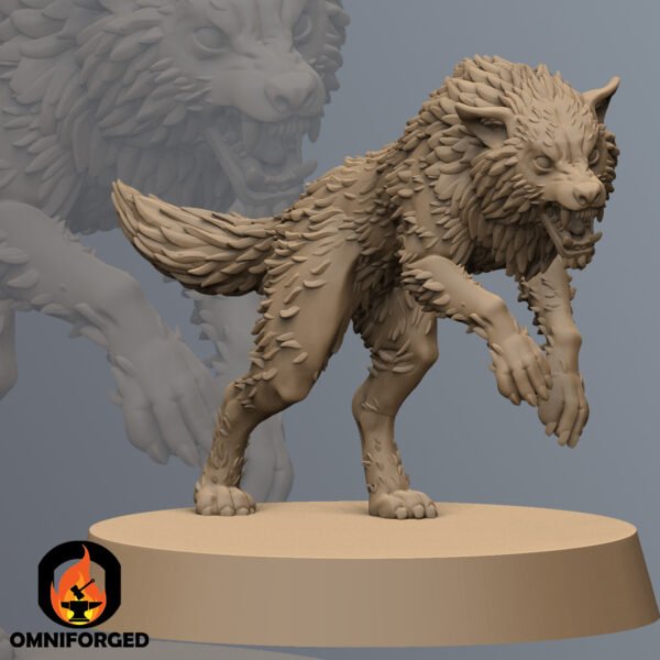 Attacking Wolf Titan Forge Miniature D&D 5e Mini