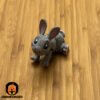 Mini Articulated Rabbit Bunny Grey Toy Animal 3D Printed