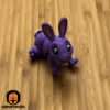 Mini Articulated Rabbit Bunny Purple Toy Animal 3D Printed