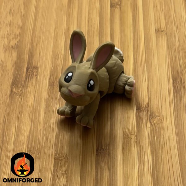 Mini Articulated Rabbit Bunny Tan Toy Animal 3D Printed