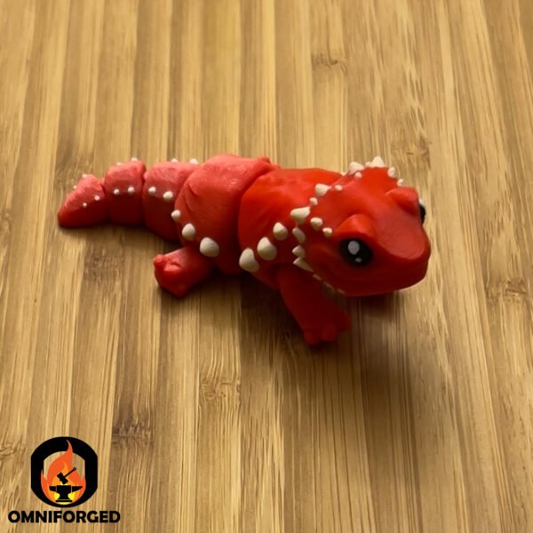 Mini Articulated Breaded Dragon Red Toy Animal 3D Printed