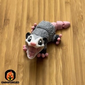 Mini Articulated Possum Grey Toy Animal 3D Printed