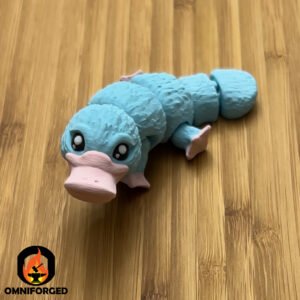 Mini Articulated Platypus Beige Toy Animal 3D Printed