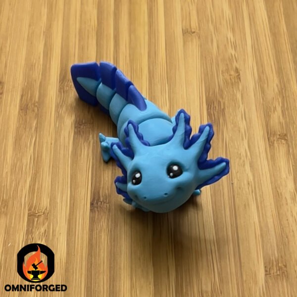 Mini Articulated axolotl Light Blue/Blue Toy Animal 3D Printed