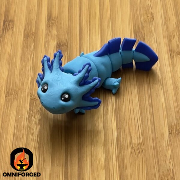 Mini Articulated axolotl Light Blue/Blue Toy Animal 3D Printed