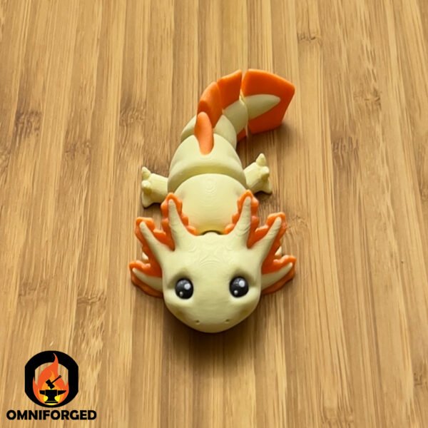 Mini Articulated axolotl Orange/yellow Toy Animal 3D Printed