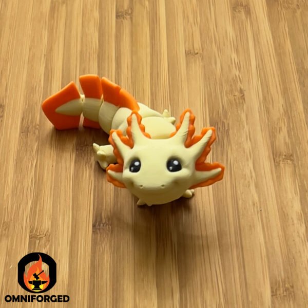 Mini Articulated axolotl Orange/yellow Toy Animal 3D Printed