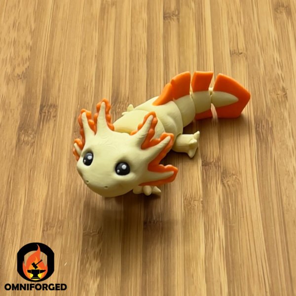 Mini Articulated axolotl Orange/yellow Toy Animal 3D Printed