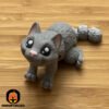 Mini Articulated Glint Eye Cat Grey Toy Animal 3D Printed