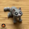 Mini Articulated Glint Eye Cat Grey Toy Animal 3D Printed