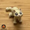 Mini Articulated Glint Eye Cat Beige Toy Animal 3D Printed