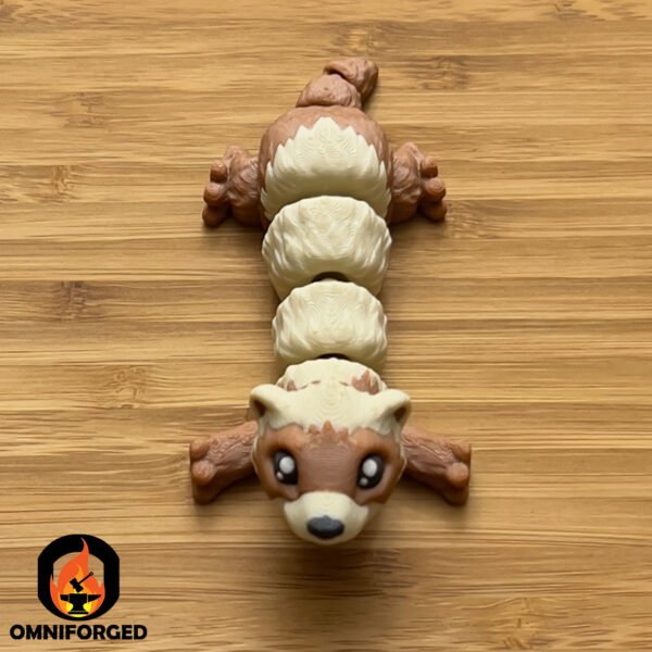 Mini Articulated Ferret Brown Toy Animal 3D Printed