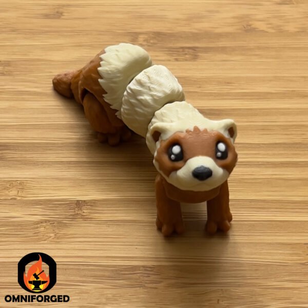 Mini Articulated Ferret Brown Toy Animal 3D Printed