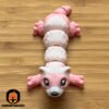 Mini Articulated Ferret White/Pink Toy Animal 3D Printed