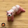 Mini Articulated Ferret White/Pink Toy Animal 3D Printed