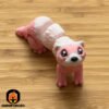 Mini Articulated Ferret White/Pink Toy Animal 3D Printed