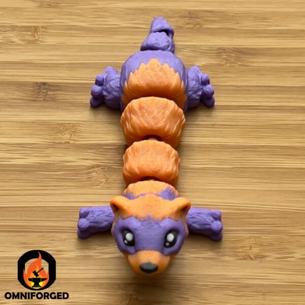 Mini Articulated Ferret Orange/Purple Toy Animal 3D Printed