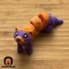 Mini Articulated Ferret Orange/Purple Toy Animal 3D Printed