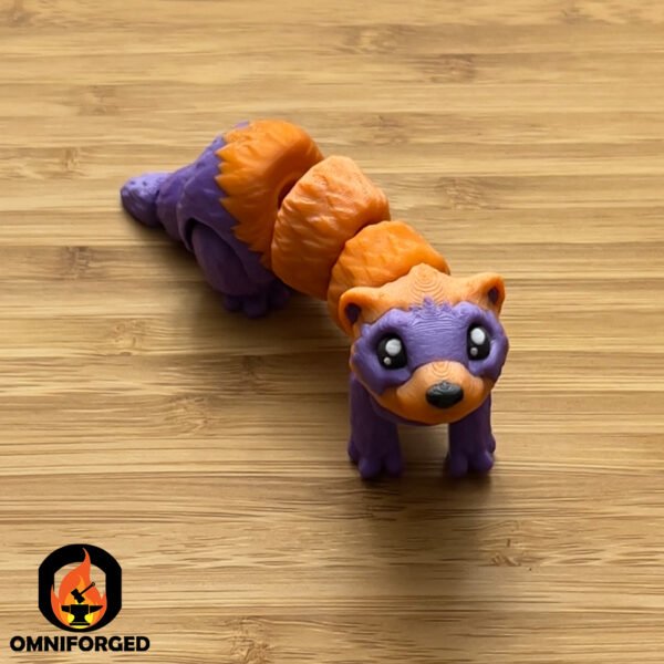 Mini Articulated Ferret Orange/Purple Toy Animal 3D Printed