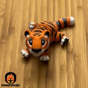 Mini Articulated Tiger Orange Toy Animal 3D Printed