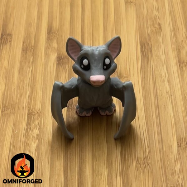 Mini Articulated Fruit Bat Grey Toy Animal 3D Printed