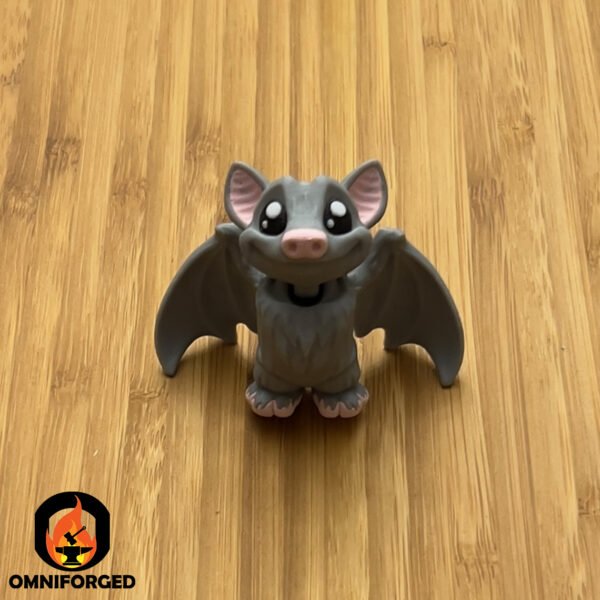 Mini Articulated Fruit Bat Grey Toy Animal 3D Printed