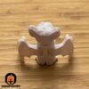 Mini Articulated Fruit Bat White Toy Animal 3D Printed