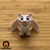 Mini Articulated Fruit Bat White Toy Animal 3D Printed