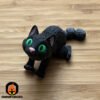 Mini Articulated Slit Eye Cat Black/Green Toy Animal 3D Printed