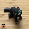 Mini Articulated Slit Eye Cat Black/Green Toy Animal 3D Printed