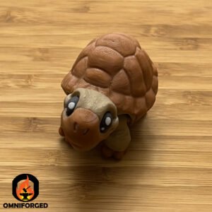 Mini Articulated Tortoise Brown Toy Animal 3D Printed