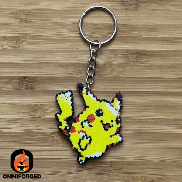 3D Printed Pikachu Pokémon Keychain – Durable PLA Filament Accessory