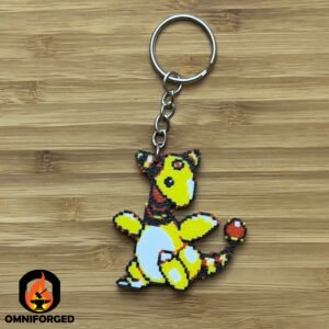 3D Printed Ampharos Pokémon Keychain – Durable PLA Filament Accessory