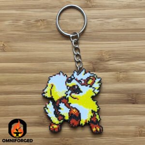 3D Printed Arcanine Pokémon Keychain – Durable PLA Filament Accessory