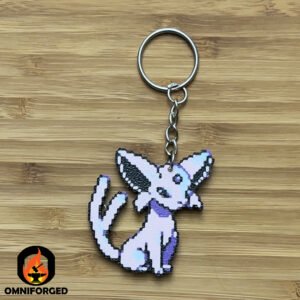 3D Printed Espeon Pokémon Keychain – Durable PLA Filament Accessory